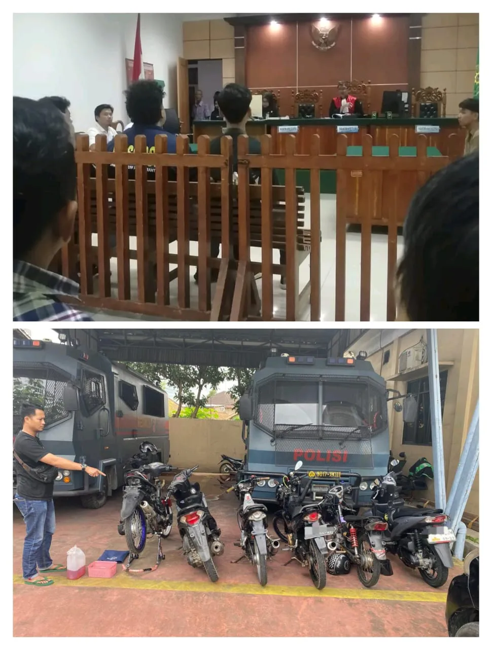 Ilustrasi balap liar dan polisi menindak pelaku balap liar.